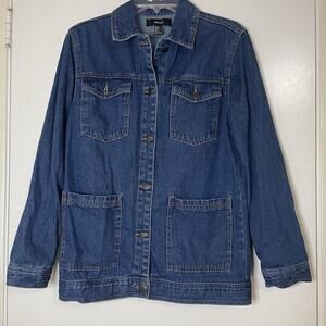 Forever 21 Blue denim button front utility shirt small